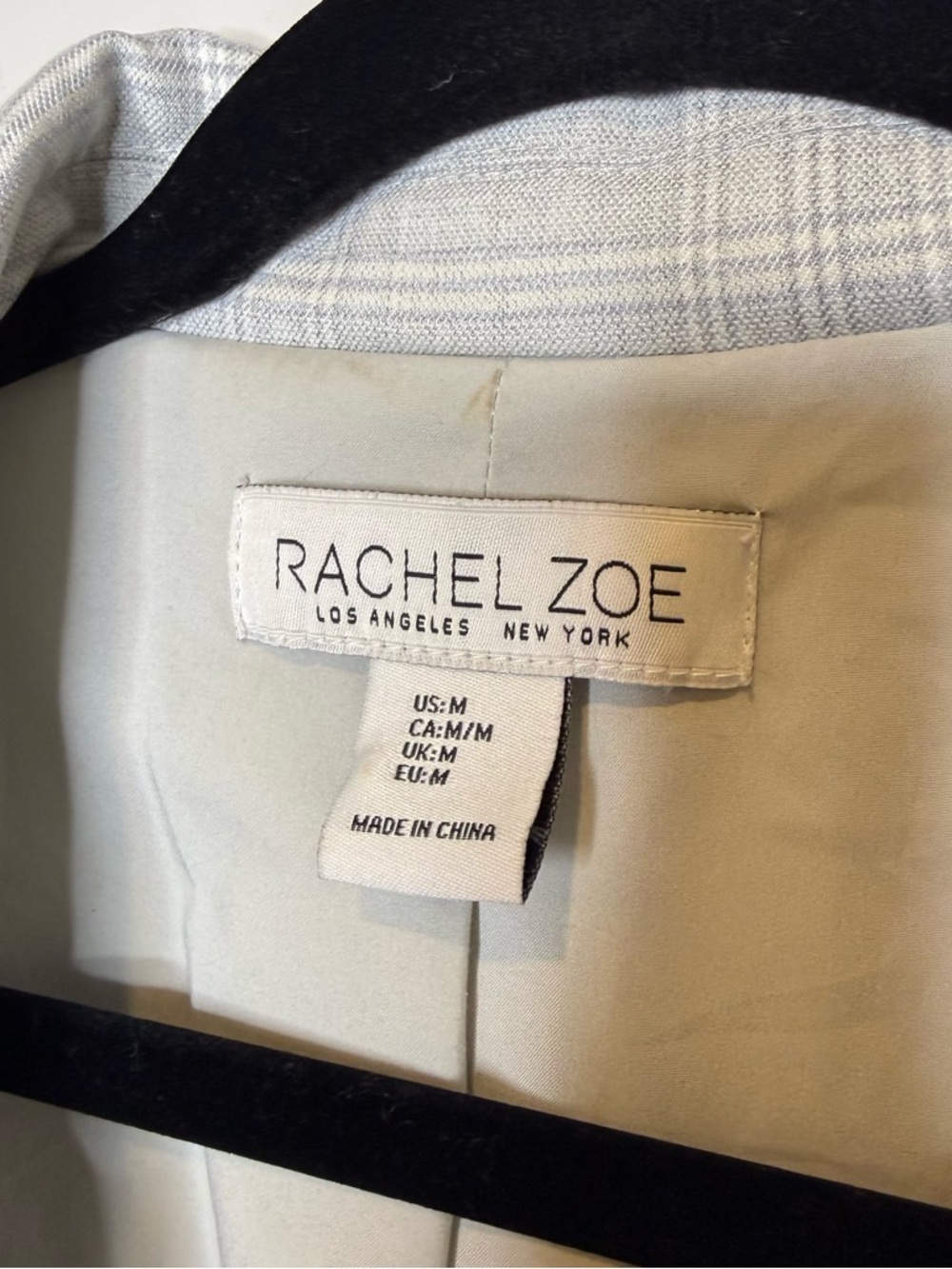 Rachel Zoe Light Gray Plaid Open-Front Blazer - Picture 5 of 8